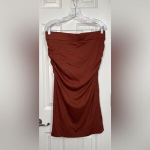 Michael Stars Rae Ribbed Midi Skirt in Rust NWT